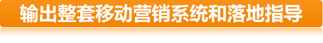 輸出整套移動營銷系統(tǒng)和落地指導