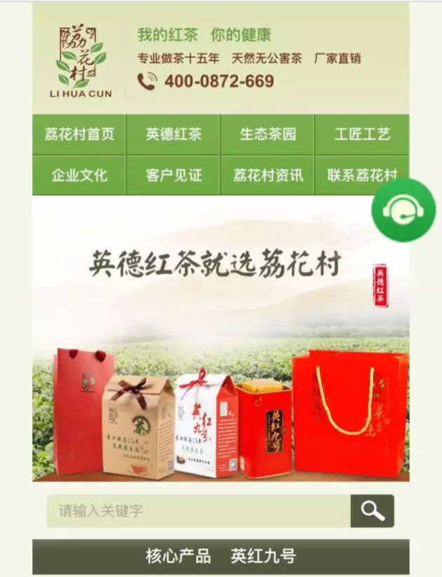 荔花村手機營銷型網(wǎng)站首頁首屏